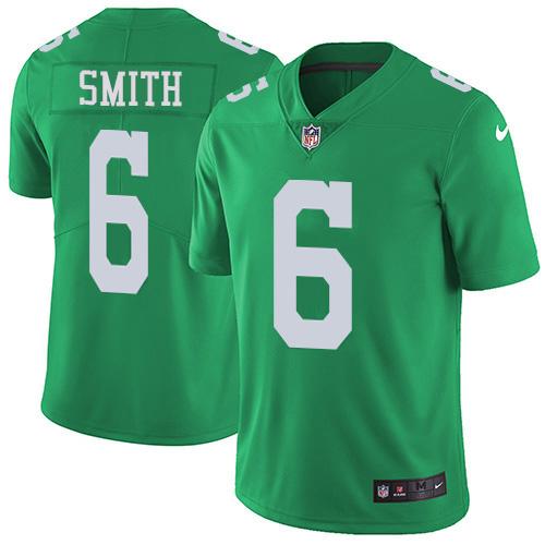 Philadelphia Eagles #6 DeVonta Smith Green Stitched NFL Limited Rush Jersey