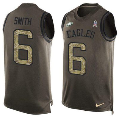 Philadelphia Eagles #6 DeVonta Smith Green Stitched NFL Limited Salute To Service Tank Top Jersey