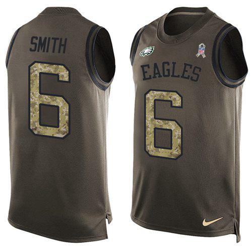 Philadelphia Eagles #6 DeVonta Smith Green Stitched NFL Limited Salute To Service Tank Top Jersey