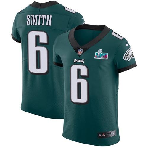 Philadelphia Eagles #6 DeVonta Smith Green Team Color Super Bowl LVII Patch Stitched NFL Vapor Untouchable Elite Jersey