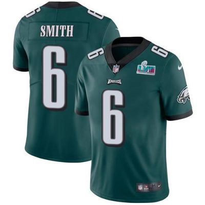Philadelphia Eagles #6 DeVonta Smith Green Team Color Super Bowl LVII Patch Stitched NFL Vapor Untouchable Limited Jersey