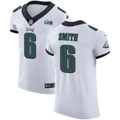 Philadelphia Eagles #6 DeVonta Smith White Super Bowl LVII Patch Stitched NFL New Elite Jersey