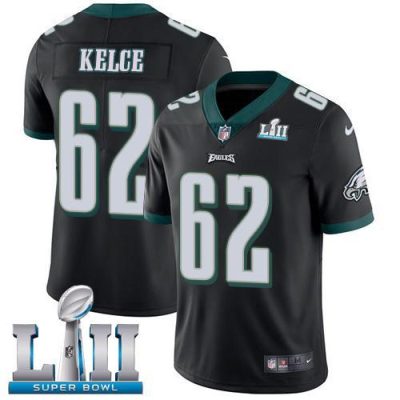 Philadelphia Eagles #62 Jason Kelce Black Alternate Super Bowl LII Stitched NFL Vapor Untouchable Limited Jersey