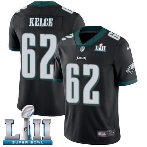 Philadelphia Eagles #62 Jason Kelce Black Alternate Super Bowl LII Stitched NFL Vapor Untouchable Limited Jersey