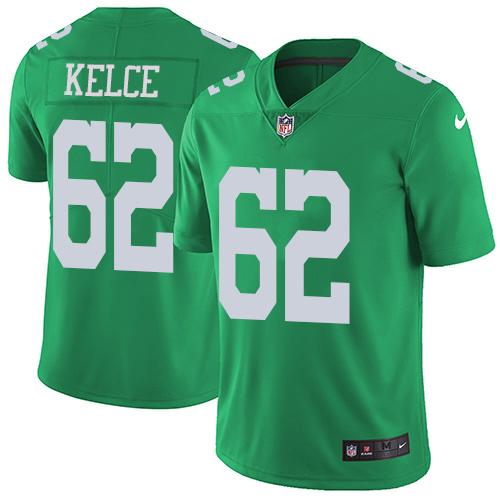 Philadelphia Eagles #62 Jason Kelce Green Stitched NFL Limited Rush Jersey