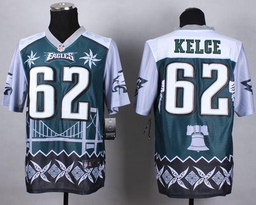 Philadelphia Eagles #62 Jason Kelce Midnight Green Stitched NFL Elite Noble Fashion Jersey
