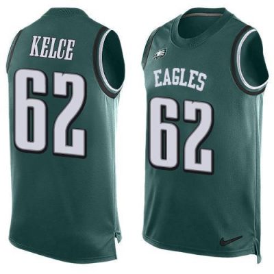 Philadelphia Eagles #62 Jason Kelce Midnight Green Team Color Stitched NFL Limited Tank Top Jersey