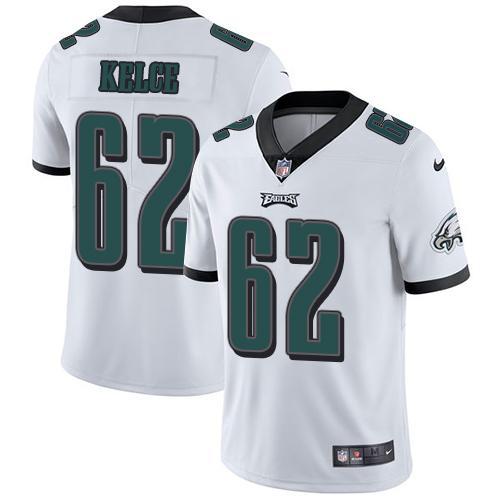 Philadelphia Eagles #62 Jason Kelce White Stitched NFL Vapor Untouchable Limited Jersey