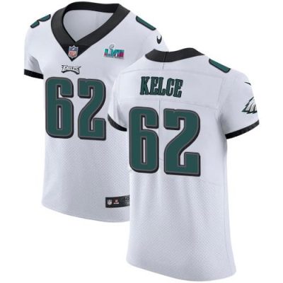Philadelphia Eagles #62 Jason Kelce White Super Bowl LVII Patch Stitched NFL New Elite Jersey