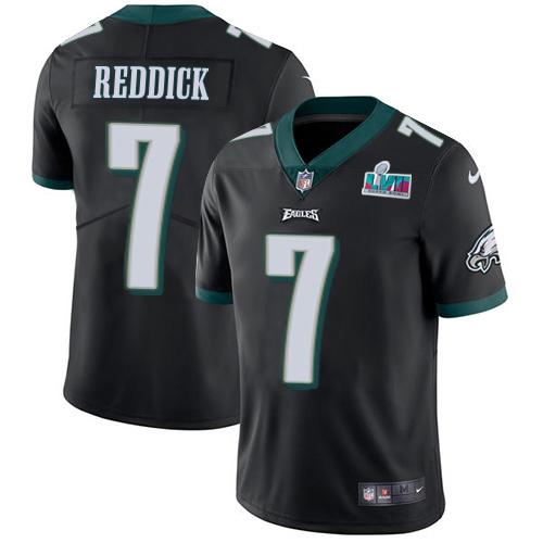 Philadelphia Eagles #7 Haason Reddick Black Alternate Super Bowl LVII Patch Stitched NFL Vapor Untouchable Limited Jersey