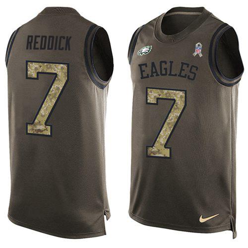 Philadelphia Eagles #7 Haason Reddick Green Stitched NFL Limited Salute To Service Tank Top Jersey
