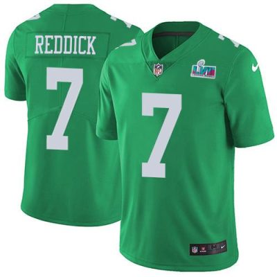 Philadelphia Eagles #7 Haason Reddick Green Super Bowl LVII Patch Stitched NFL Limited Rush Jersey