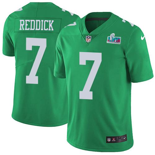 Philadelphia Eagles #7 Haason Reddick Green Super Bowl LVII Patch Stitched NFL Limited Rush Jersey