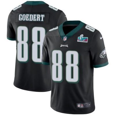 Philadelphia Eagles #88 Dallas Goedert Black Super Bowl LVII Patch Alternate Stitched NFL Vapor Untouchable Limited Jersey