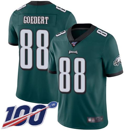 Philadelphia Eagles #88 Dallas Goedert Midnight Green Team Color Stitched NFL 100th Season Vapor Limited Jersey
