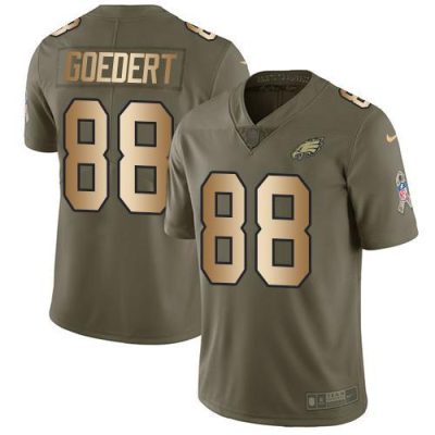 Philadelphia Eagles #88 Dallas Goedert Olive/Gold Stitched NFL Limited 2017 Salute To Service Jersey