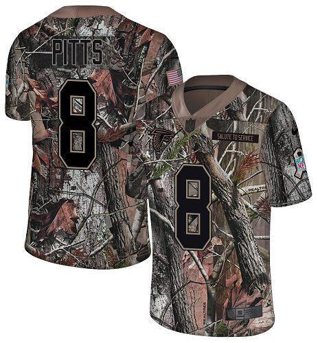 Nike Falcons #8 Kyle Pitts Camo Stitched NFL Limited Rush Realtree Jersey