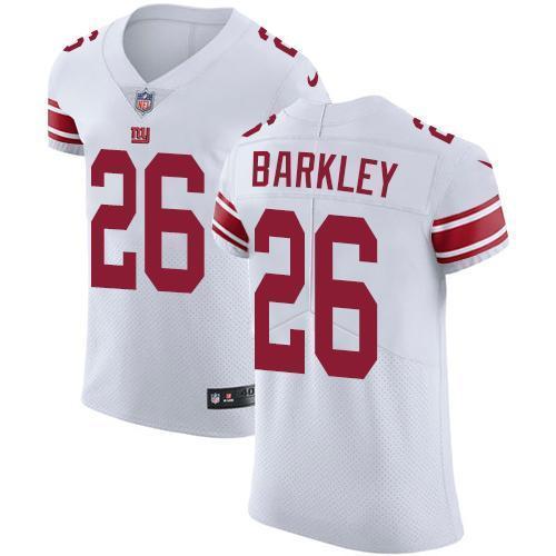 Nike Giants #26 Saquon Barkley White Men's Stitched NFL Vapor Untouchable Elite Jersey