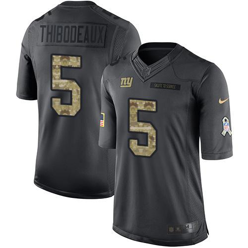 Nike Giants #5 Kayvon Thibodeaux Black Men's Stitched NFL Limited 2016 Salute To Service Jersey