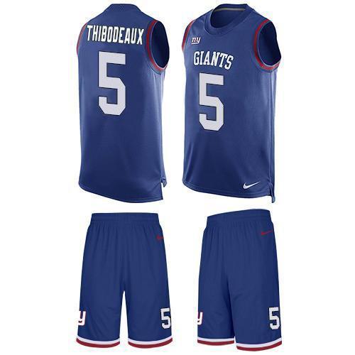Nike Giants #5 Kayvon Thibodeaux Royal Blue Team Color Men's Stitched NFL Limited Tank Top Suit Jersey
