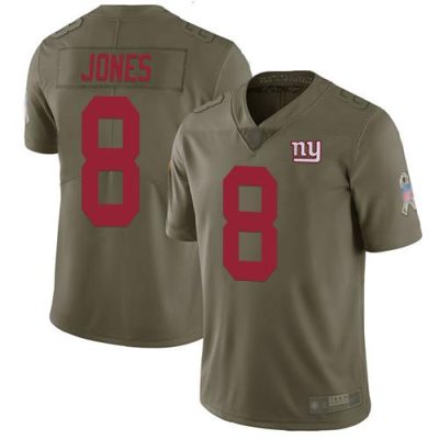 Nike Giants #8 Daniel Jones Olive Men's Stitched NFL Limited 2017 Salute To Service Jersey