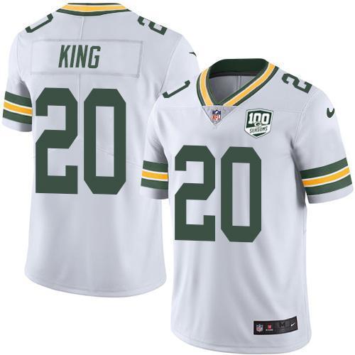 Nike Green Bay Packers #20 Kevin King White 100th Season Stitched Vapor Untouchable Limited Jersey