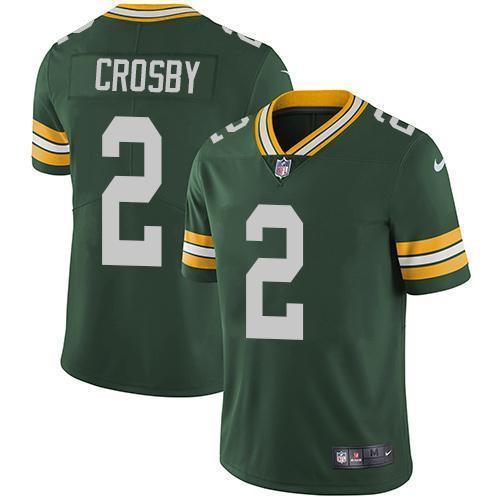 Nike Green Bay Packers #2 Mason Crosby Green Team Color Stitched Vapor Untouchable Limited Jersey