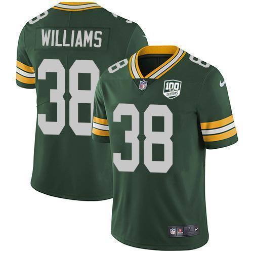 Nike Green Bay Packers #38 Tramon Williams Green Team Color 100th Season Stitched Vapor Untouchable Limited Jersey