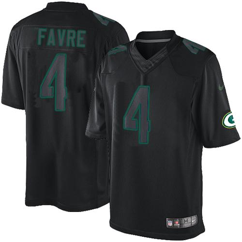Nike Green Bay Packers #4 Brett Favre Black Stitched Impact Limited Jersey