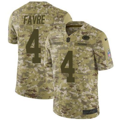 Nike Green Bay Packers #4 Brett Favre Camo Stitched Limited 2018 Salute To Service Jersey
