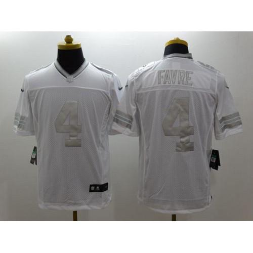 Nike Green Bay Packers #4 Brett Favre White Stitched Limited Platinum Jersey