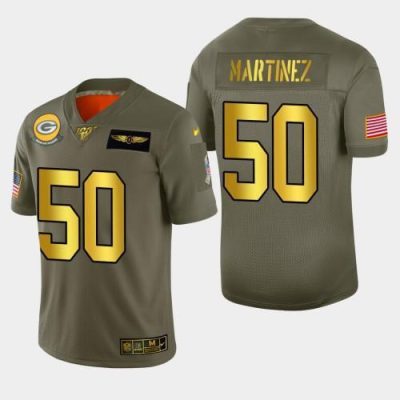 Nike Green Bay Packers #50 Blake Martinez Olive Gold 2019 Salute to Service 100 Limited Jersey