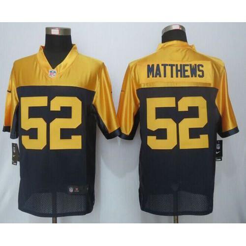 Nike Green Bay Packers #52 Clay Matthews Navy Blue Alternate Stitched New Limited Jersey