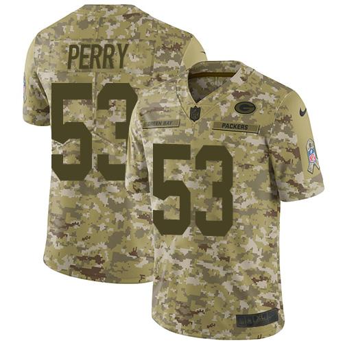 Nike Green Bay Packers #53 Nick Perry Camo Stitched Limited 2018 Salute To Service Jersey