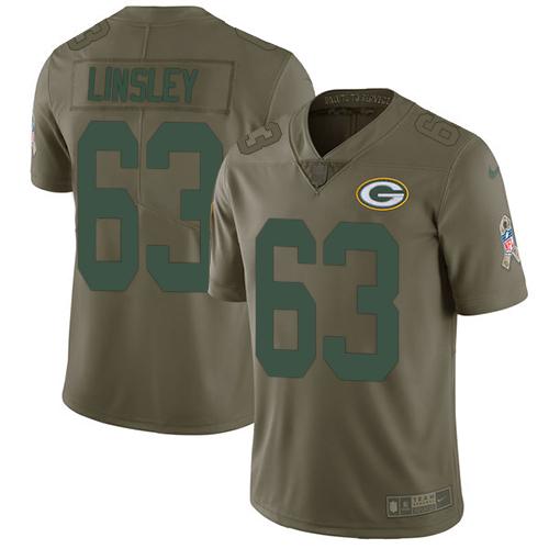 Nike Green Bay Packers #63 Corey Linsley Olive Stitched Limited 2017 Salute To Service Jersey