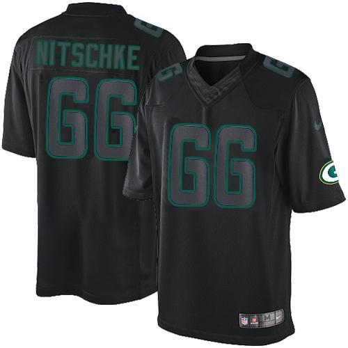 Nike Green Bay Packers #66 Ray Nitschke Black Stitched Impact Limited Jersey
