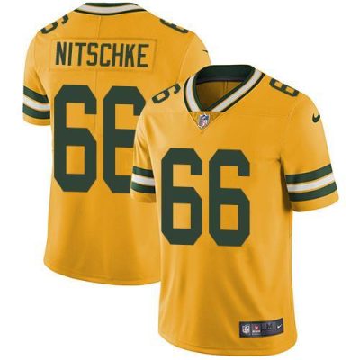 Nike Green Bay Packers #66 Ray Nitschke Yellow Stitched Limited Rush Jersey