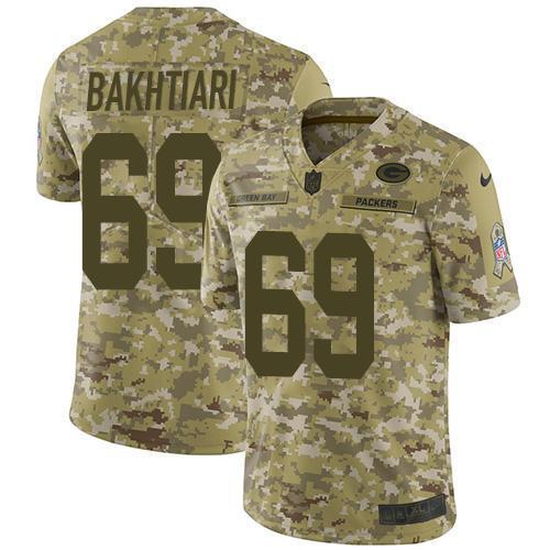 Nike Green Bay Packers #69 David Bakhtiari Camo Stitched Limited 2018 Salute To Service Jersey