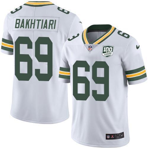 Nike Green Bay Packers #69 David Bakhtiari White 100th Season Stitched Vapor Untouchable Limited Jersey