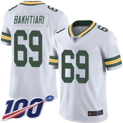 Nike Green Bay Packers #69 David Bakhtiari White Stitched 100th Season Vapor Limited Jersey