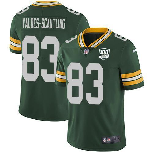 Nike Green Bay Packers #83 Marquez Valdes-Scantling Green Team Color 100th Season Stitched Vapor Untouchable Limited Jersey