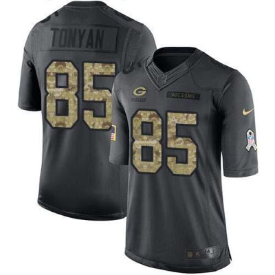 Nike Green Bay Packers #85 Robert Tonyan Black Stitched Limited 2016 Salute to Service Jersey