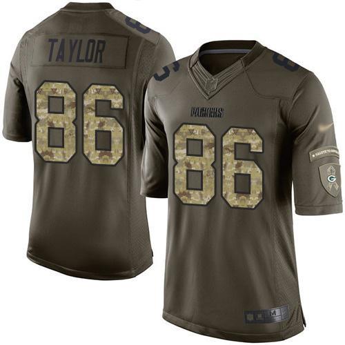 Nike Green Bay Packers #86 Malik Taylor Green Stitched Limited 2015 Salute to Service Jersey