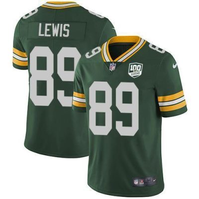 Nike Green Bay Packers #89 Marcedes Lewis Green Team Color 100th Season Stitched Vapor Untouchable Limited Jersey