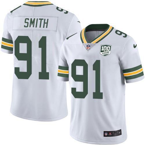 Nike Green Bay Packers #91 Preston Smith White 100th Season Stitched Vapor Untouchable Limited Jersey