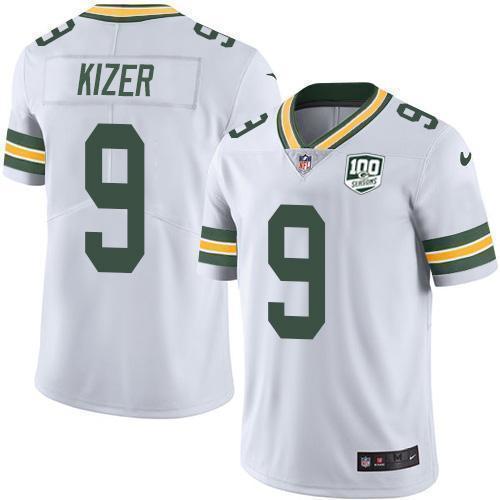 Nike Green Bay Packers #9 DeShone Kizer White 100th Season Stitched Vapor Untouchable Limited Jersey