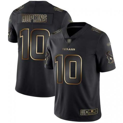 Nike Houston Texans #10 DeAndre Hopkins Black/Gold Stitched NFL Vapor Untouchable Limited Jersey