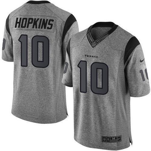 Nike Houston Texans #10 DeAndre Hopkins Gray Stitched NFL Limited Gridiron Gray Jersey