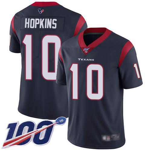 Nike Houston Texans #10 DeAndre Hopkins Navy Blue Team Color Stitched NFL 100th Season Vapor Limited Jersey