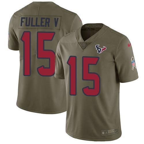 Nike Houston Texans #15 Will Fuller V Olive Stitched NFL Limited 2017 Salute to Service Jersey
